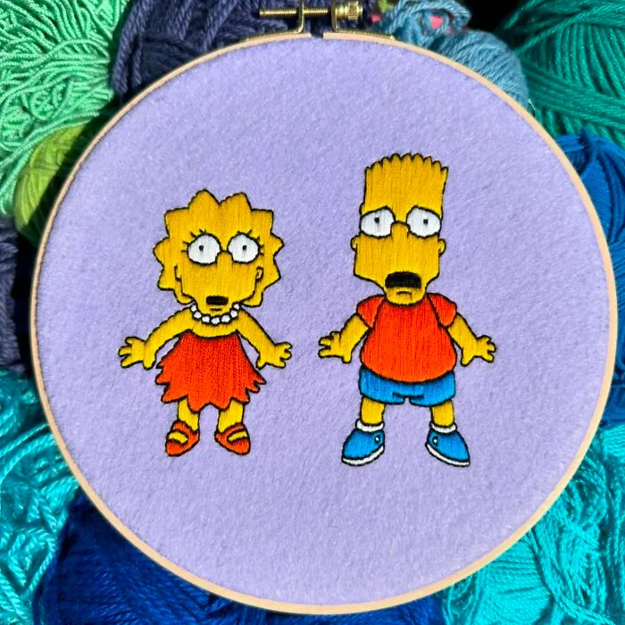Artist's 44 Embroidered Scenes From The Simpsons That Take 10 To 30 Hours Each To Make (New Pics)	