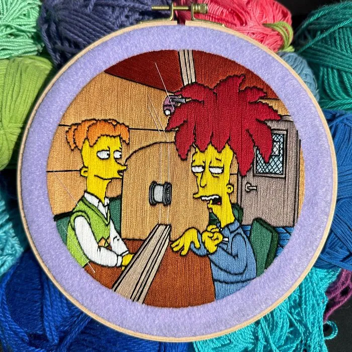 Artist's 44 Embroidered Scenes From The Simpsons That Take 10 To 30 Hours Each To Make (New Pics)	