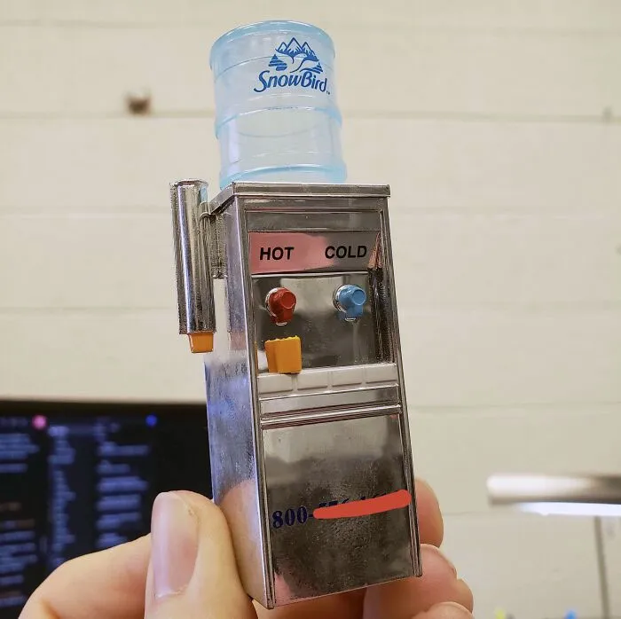 Water Fountain Repair Guy Left This Tiny Water Fountain As His Business Card