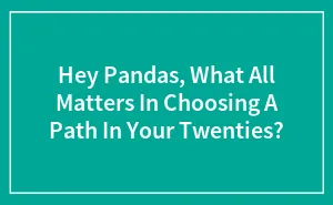 Hey Pandas, What All Matters In Choosing A Path In Your Twenties?