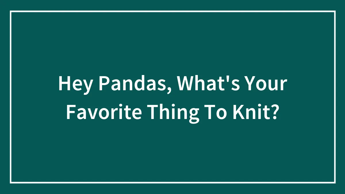 Hey Pandas, What's Your Favorite Thing To Knit? (Closed)