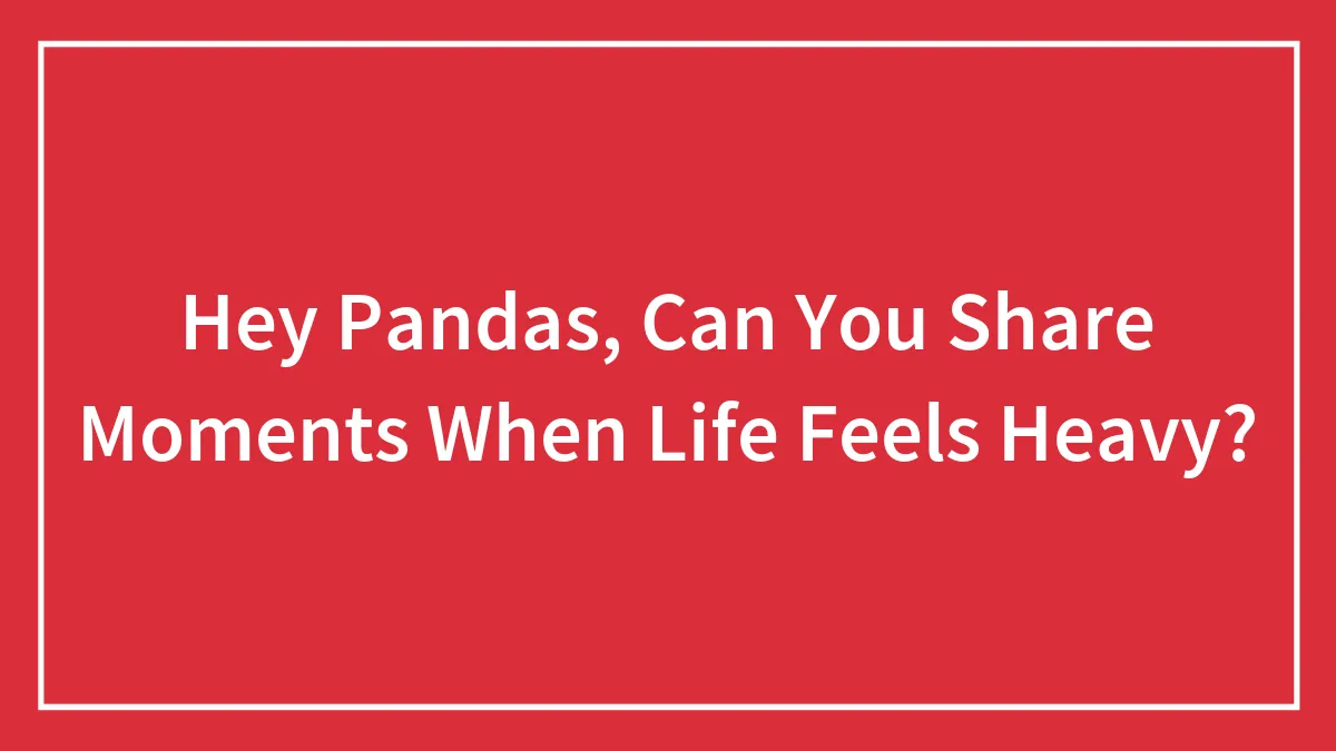Hey Pandas, Can You Share Moments When Life Feels Heavy? (Closed)