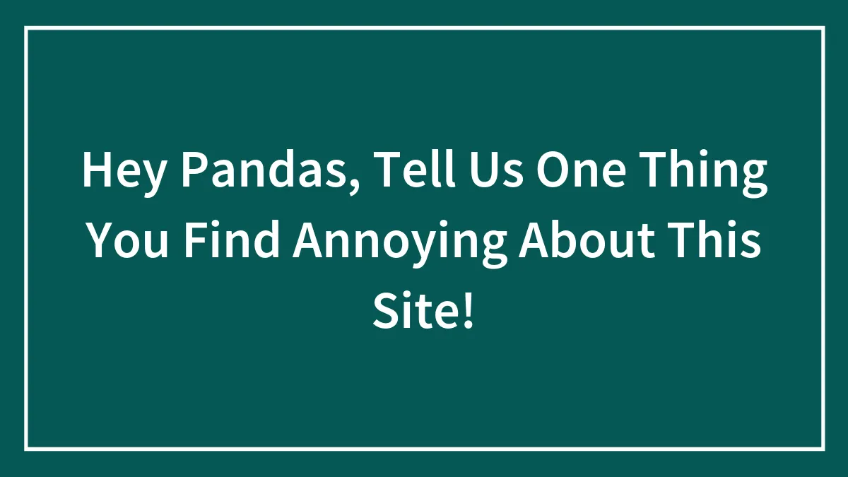 Hey Pandas, Tell Us One Thing You Find Annoying About This Site!