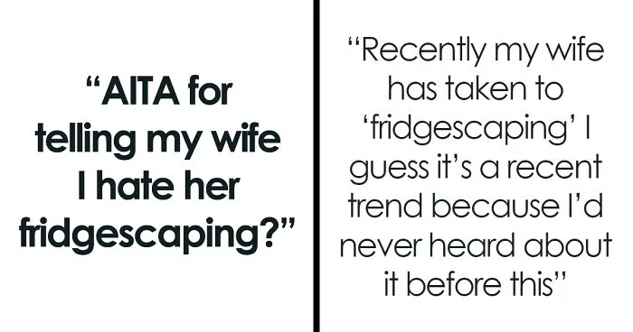 "AITA For Telling My Wife I Hate Her Fridgescaping?"