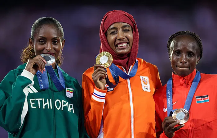 The Netherlands’ Sifan Hassan Shatters Records And Challenges France's Hijab Ban At The Paris Olympics Closing Ceremony