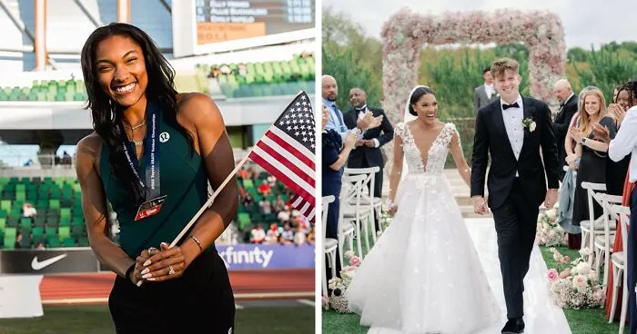 Tara Davis-Woodhall’s Emotional Leap Into Husband's Arms After Gold Win Captures Hearts