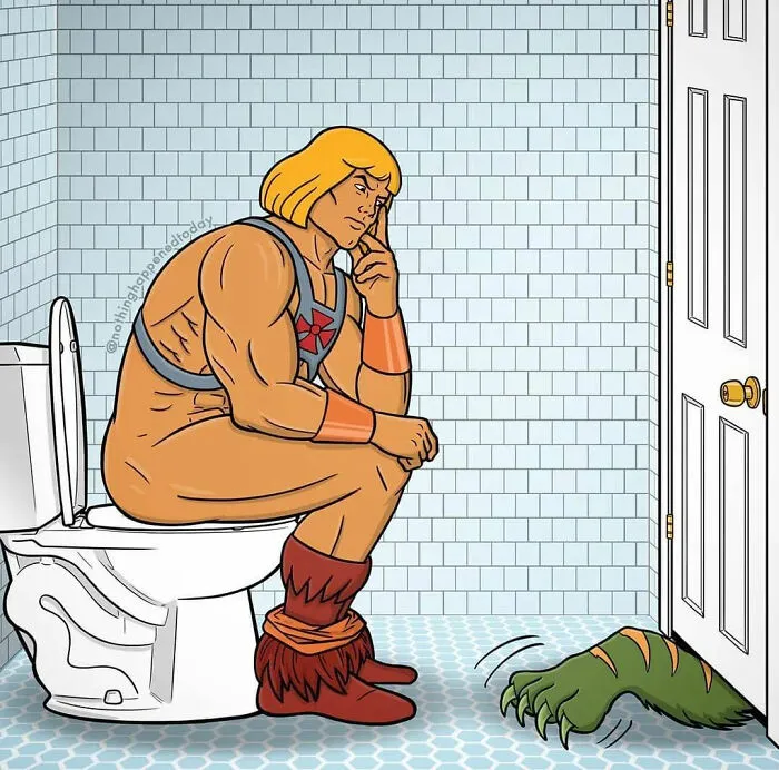13 Hilarious Illustrations Of He-Man’s Everyday Life With His Battle Cat By Ed Harrington