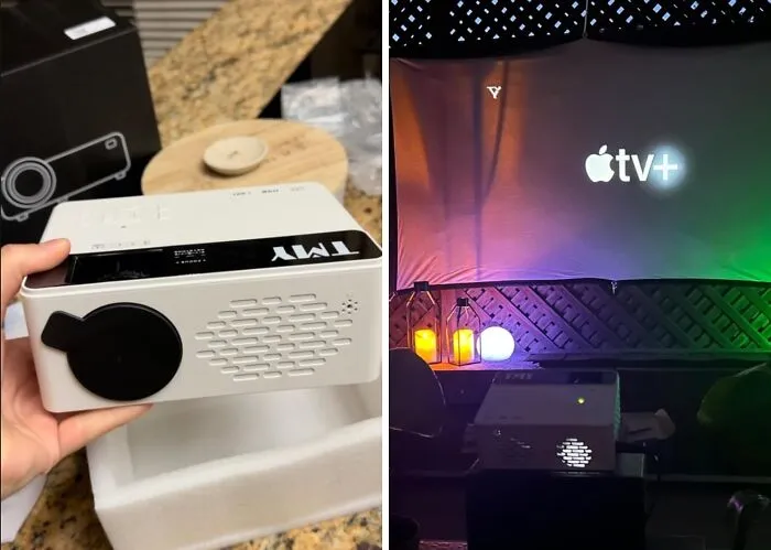Small But Mighty, This <a Style="Display:inline;" Href="Https://Www.amazon.com/Tmy-Projector-Supported-Projection-Compatible/Dp/B082f13j55?&linkcode=ll1&tag=bpzebra-20&linkid=133daf17d4e78af8ebfc1f40f37878e5&language=en_us&ref_=as_li_ss_tl" Target="_blank"> <span Style="Font:inherit;color:#d74b1f;"> Mini Projector</Span>  Is Taking Binge-Watching To The Next Level