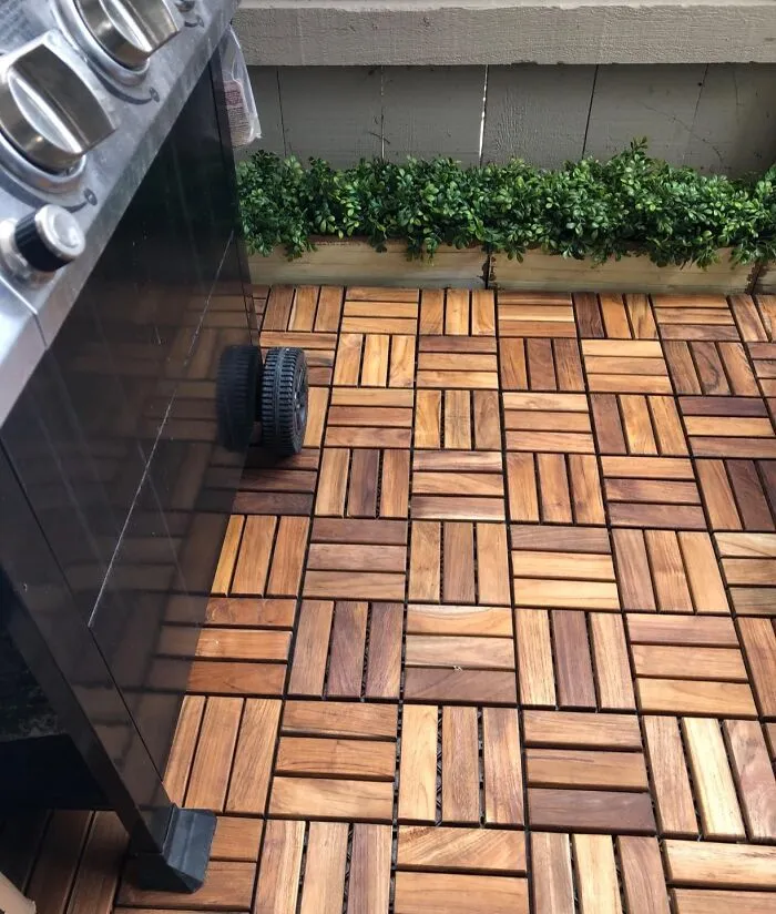 From Bathroom To Balcony, These <a Style="Display:inline;" Href="Https://Www.amazon.com/Bare-Decor-Bare-Wf2009-Interlocking-Flooring/Dp/B00j8slw16?ie=utf8&th=1&linkcode=ll1&tag=bpdove-20&linkid=bcda903bd9286fadfcd7f622573604d8&language=en_us&ref_=as_li_ss_tl" Target="_blank"><span Style="Font: Inherit; Color: #d74b1f;"> Bare Decor Teak Wood Tiles</Span> Are The Versatile Flooring Solution That'll Make Your Home Look Magazine-Worthy