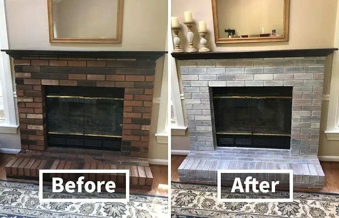 Your Fireplace Is About To Get A Glow-Up Worthy Of A Joanna Gaines Makeover! With This <a Style="Display:inline;" Href="Https://Www.amazon.com/Giani-Brick-Transformations-Paint-Whitewashed/Dp/B079mdqnrn?ie=utf8&th=1&linkcode=ll1&tag=bpdove-20&linkid=19479fd7941f486af8bf9646db05952e&language=en_us&ref_=as_li_ss_tl" Target="_blank"><span Style="Font: Inherit; Color: #d74b1f;"> Brick Transformations Kit</Span>, You'll Be Channeling Farmhouse Chic In No Time