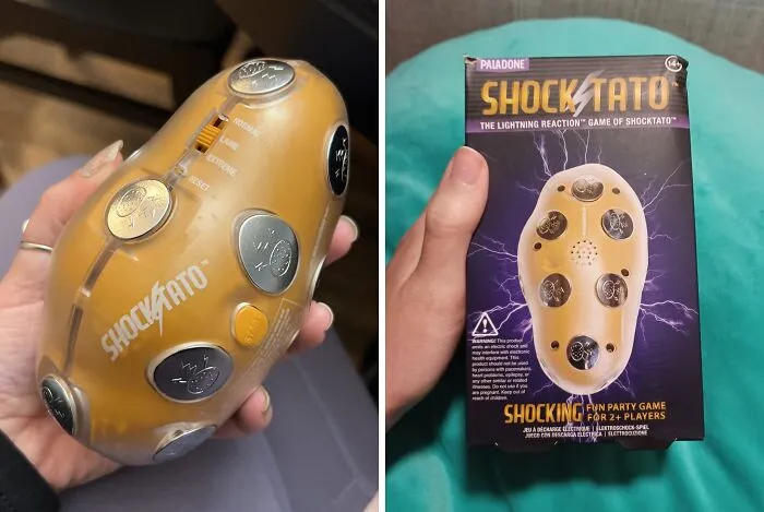 This <a Style="Display:inline;" Href="Https://Www.amazon.com/Dp/B076c5yvck?asc_contentid=amzn1.vse.video.00ae6611d0ff401aa62c8c0148288ce0&linkcode=ll1&tag=bprooster-20&linkid=5f819ff7447c825b22dcf52f8dd49424&language=en_us&ref_=as_li_ss_tl" Target="_blank"><span Style="Font: Inherit; Color: #d74b1f;"> Shocktato Party Game</Span> Will Bring The Shock Factor To Your Next Get-Together — Just Don't Blame Us For Any Friendships Lost