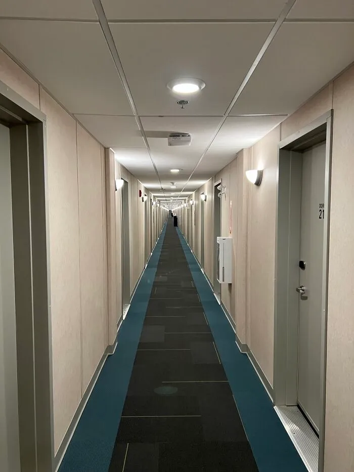 The Ridiculously Long Hallway At The Camp I’m Staying At