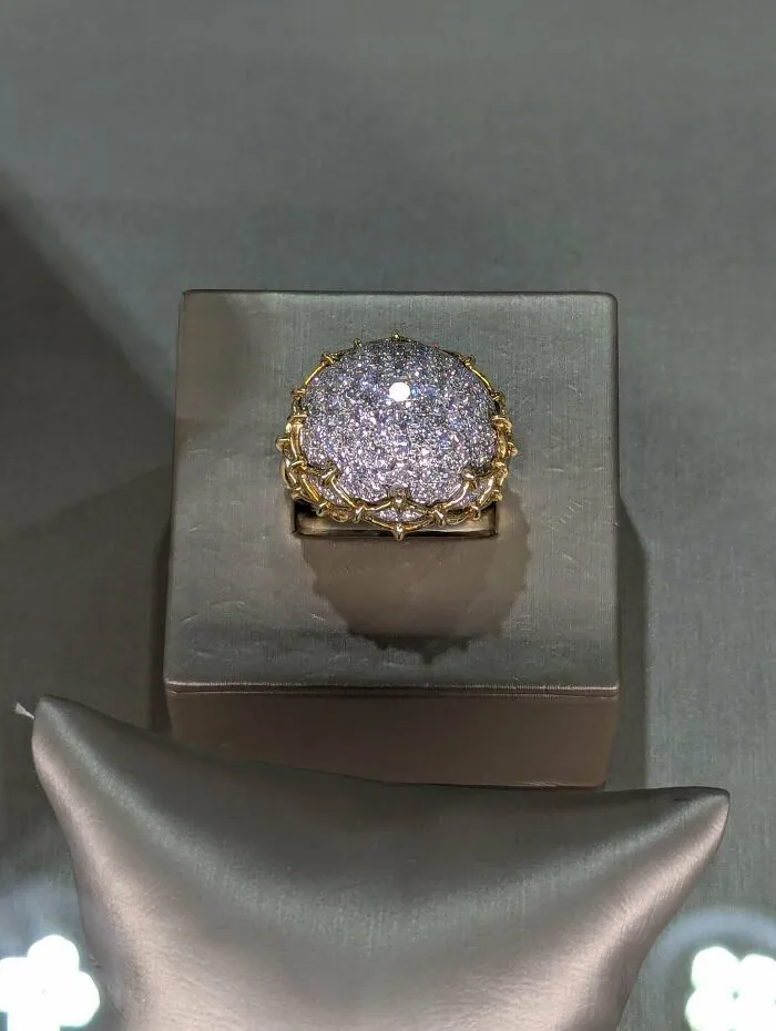 Mi esposa trabaja en una joyería de alta gama especializada en ventas de bienes donde acaban de conseguir esta monstruosidad Epcot. Cada uno de esos es un diamante real