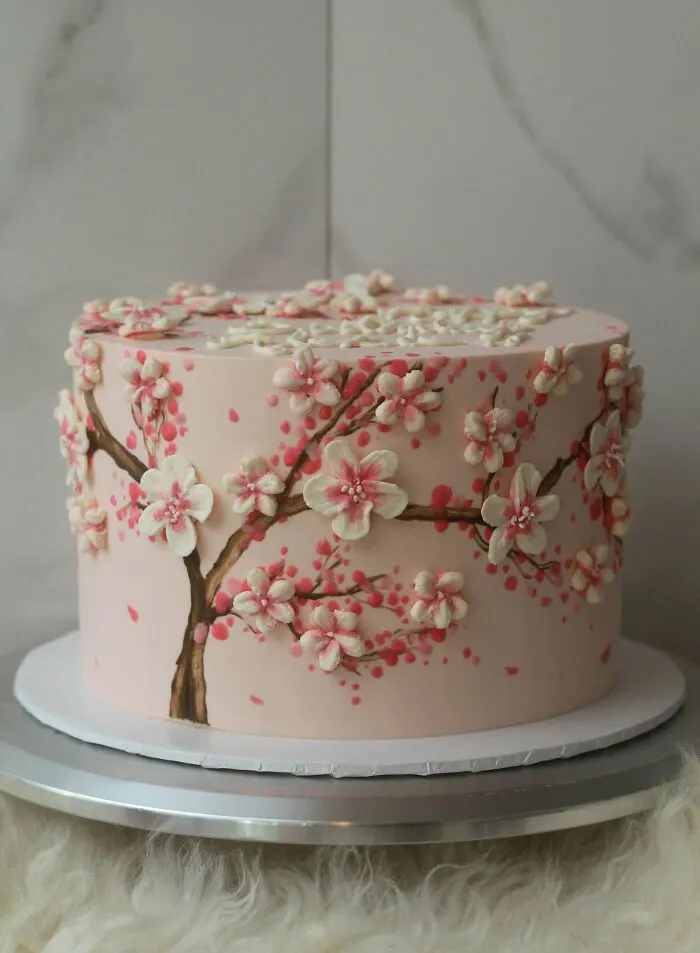 Got Asked To Make A Cherry Blossom Cake - Turned Out Way Better Than I Expected!