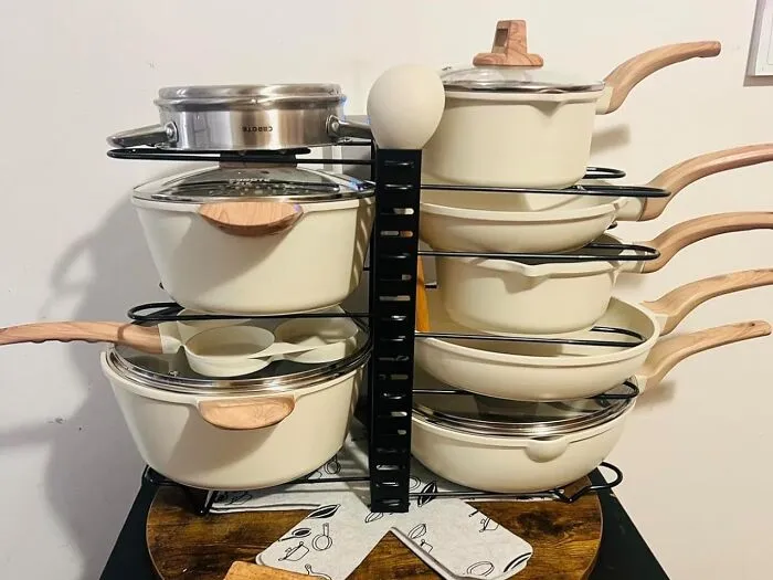 Your Kitchen Is About To Become The Envy Of All Your Friends (And Maybe Even Gordon Ramsay) With This Sleek And Stylish <a Style="Display:inline;" Href="Https://Www.amazon.com/Pot-Organizers-G-Ting-Organizer-Adjustable/Dp/B07qx4n4zn?ie=utf8&linkcode=ll1&tag=bpcorgi-20&linkid=7cbe62e8e4c8c6d9a093b948ed1bd5a1&language=en_us&ref_=as_li_ss_tl" Target="_blank"><span Style="Font: Inherit; Color: #d74b1f;"> Cookware Rack Organizer</Span>