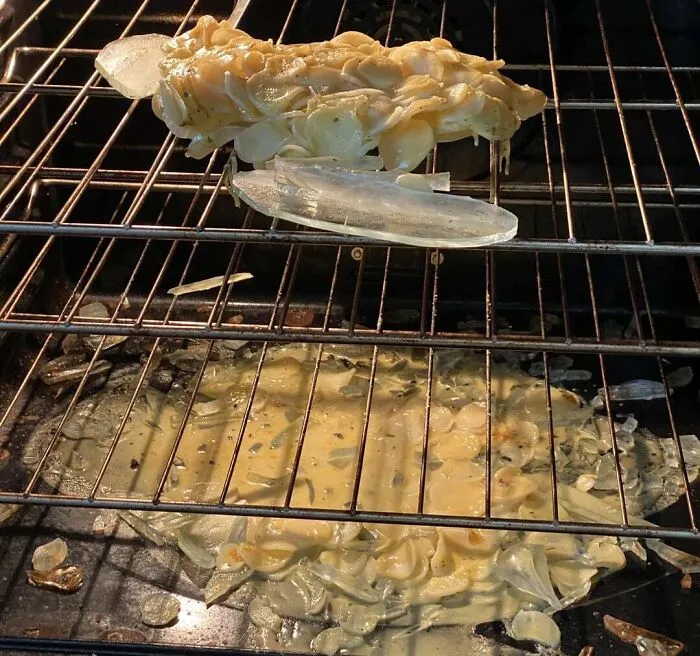 "Glass baking dish exploded in the oven." - <span Style="Font:inherit;color:#808080"> Baconsammyplsnobread</Span>