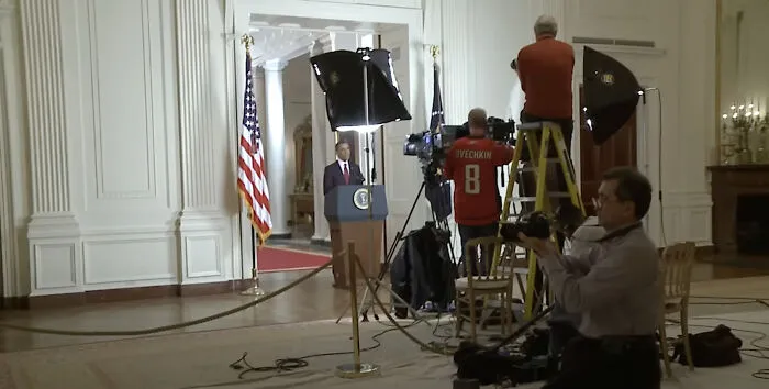 The Cameraman Of Obama's Speech Announcing Bin Laden's Death Was Wearing An Ovi Jersey