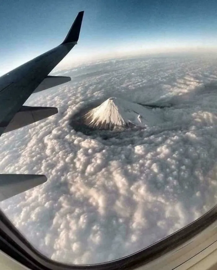 El monte Fuji, Japón, desde arriba