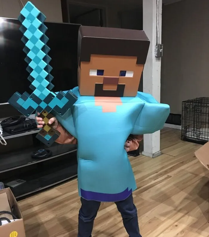 Block Out The Competition And Mine For Compliments In This Pixelated   <a Style="Display:inline;" Href="Https://Www.amazon.com/Classic-Minecraft-Costume-Multicolor-Medium/Dp/B01n6wwdk2?ie=utf8&th=1&linkcode=ll1&tag=bphippopotamus-20&linkid=e8b49663a20ec00b3b2794533071b0cd&language=en_us&ref_=as_li_ss_tl" Target="_blank"><span Style="Font: Inherit; Color: #d74b1f;"> Steve Classic Minecraft Costume </Span>