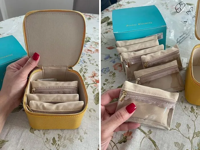 With 6 Velvet Bags, This <a Style="Display:inline;" Href="Https://Www.amazon.com/Dp/B0bppdvm2l?asc_item-ID=amzn1.ideas.12tvm3ibbd59m&th=1&linkcode=ll1&tag=bptiger-20&linkid=f696da24274015319ce778dacc157506&language=en_us&ref_=as_li_ss_tl" Target="_blank"><span Style="Font: Inherit; Color: #d74b1f;"> Travel Jewelry Case</Span> Has Enough Room For All Your Favorite Baubles, So You Can Accessorize Every Outfit On Your Trip