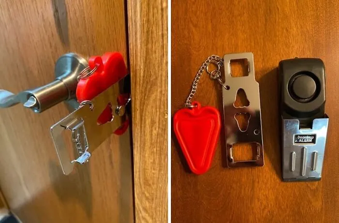 Sleep Soundly In Any Hotel Room (Or Airbnb With Questionable Locks) With This <a Style="Display:inline;" Href="Https://Www.amazon.com/Dp/B098xlxv3v?asc_item-ID=amzn1.ideas.12tvm3ibbd59m&th=1&linkcode=ll1&tag=bptiger-20&linkid=1dde9b403b5d3fa6c8ba8375995125cd&language=en_us&ref_=as_li_ss_tl" Target="_blank"><span Style="Font: Inherit; Color: #d74b1f;"> Portable Door Lock And Alarm</Span>