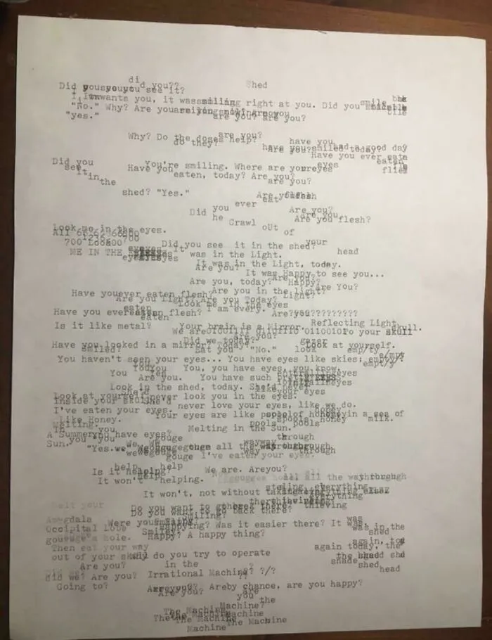 Schizophrenic Person Uses Typewriter To Visualize The Voices They Hear