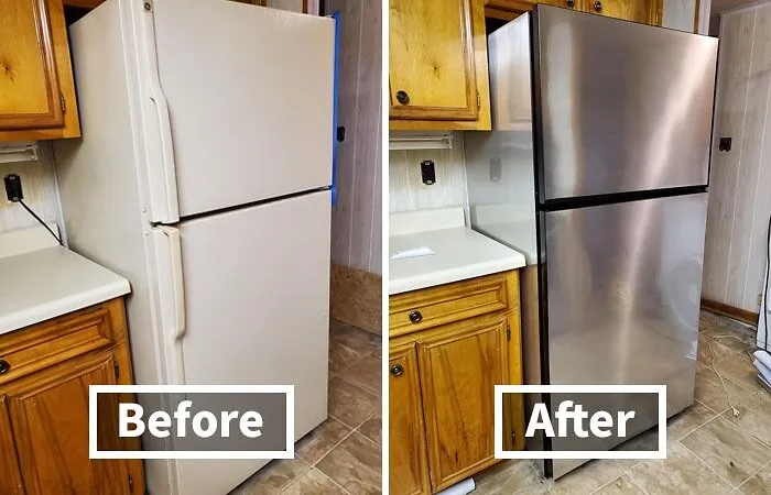 You Can Hide Scratches And Dents On Appliances With   <a Style="Display:inline;" Href="Https://Www.amazon.com/Dp/B07qqb3w2g?ascsubtag=7599105%2c9%2c40%2cd%2c0%2c0%2c0%2c900%3a2%3b974%3a3%3b1125%3a1%3b1242%3a1%2c42286050%2c0%2c0%2cgoogle&btn_ref=srctok-9fb3ba375b30ec0a&th=1&linkcode=ll1&tag=bppeacock-20&linkid=df31cde89c4b6327687da35385f60559&language=en_us&ref_=as_li_ss_tl" Target="_blank"> <span Style="Font:inherit;color:#d74b1f;"> Adhesive Aluminium</Span>