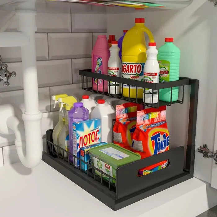 Your Under-Sink Cabinet Is About To Go From 'Scary Monster' To 'Organized Oasis'! This <a Style="Display:inline;" Href="Https://Www.amazon.com/Realinn-Organizer-Cabinet-Storage-Bathroom/Dp/B0b6tk767d?th=1&linkcode=ll1&tag=bpkomodo-20&linkid=7200e2408818f8546468e64792a1260d&language=en_us&ref_=as_li_ss_tl" Target="_blank"><span Style="Font: Inherit; Color: #d74b1f;"> Under Sink Organizer</Span> Will Tame The Chaos And Make Finding Your Cleaning Supplies A Breeze