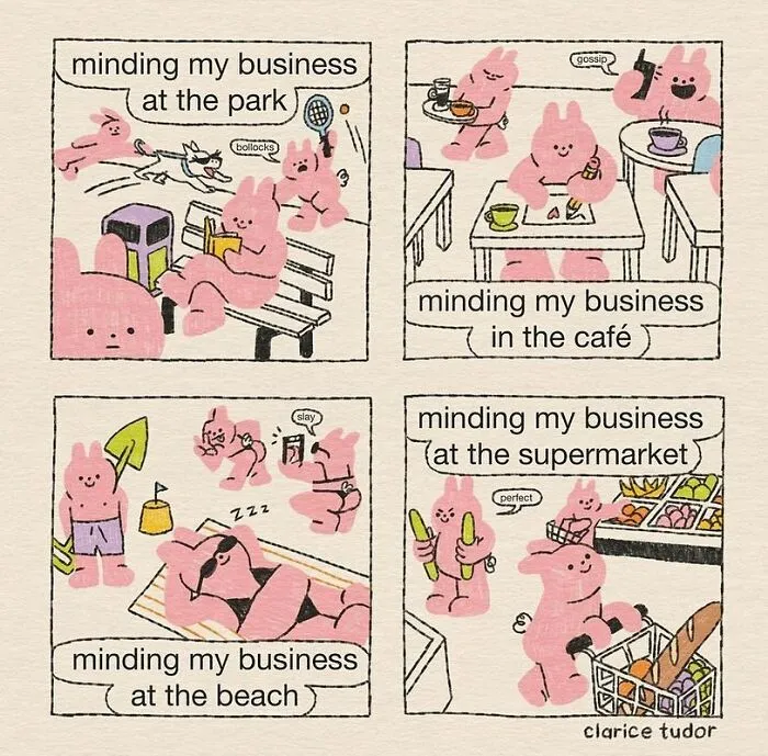 Snarky British Humor Delivered Through Sassy Pink Rabbits By Clarice Tudor (30 Pics)