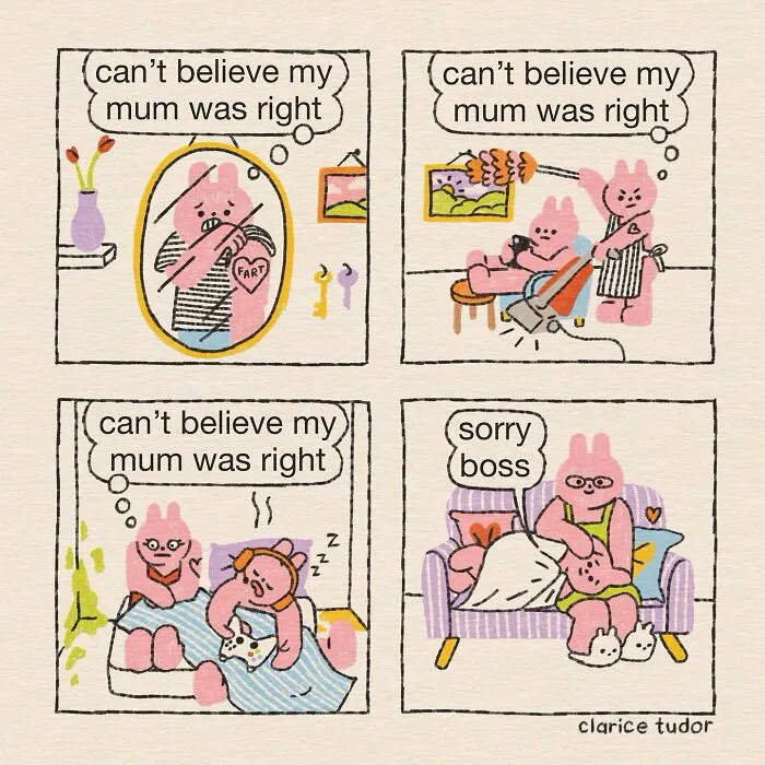 Snarky British Humor Delivered Through Sassy Pink Rabbits By Clarice Tudor (30 Pics)