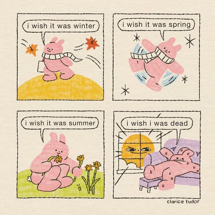 Snarky British Humor Delivered Through Sassy Pink Rabbits By Clarice Tudor (30 Pics)