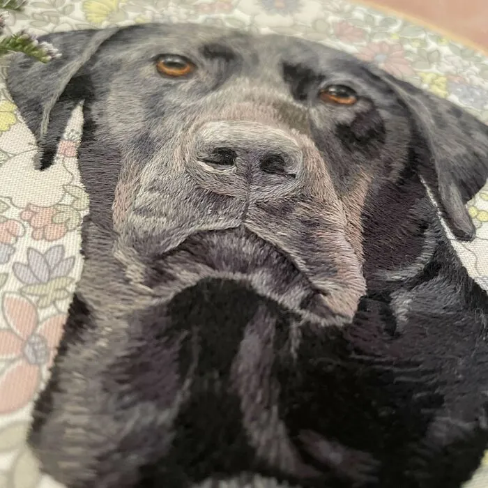I Embroidered A Portrait Of The Most Soulful Lab