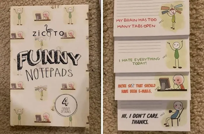 Need A Good Laugh? Look No Further Than These <a Style="Display:inline;" Href="Https://Www.amazon.com/Zicoto-Super-Funny-Notepads-Laugh/Dp/B0b5gzx1nn?crid=3w17wqp9ceoe7&dib=eyj2ijoimsj9.4pfmqrbfoynx4zxt5nidorm_qlynnblmihdztu0b2cfrb5i_b_rtapmmuf6erysm7rnhkdcqlg4thq-Da8n-Kqsrikchm5ioupxa9nkptxo4xai8izx2dhwgrj7b5-8r-8w8s4kkx5d4yn0x9ifilgzzzgur0voqrqybneepmtmsvmsuqao9nirhv5zcv9nbylm0ms2st5qmfhd8er92xdn2wfp-Iebesfbwg9cqjjp779azwwjn4f2utotfp-Ntmy5rp3fzrizzlxpmkklxou9c3obmh4gryu33mymxzg8.1bgmtjccldszfdxsdrs4_rlawped6r2tvrsyqlvwmss&dib_tag=se&keywords=quirky+office&qid=1726796719&sprefix=quirky+office%2caps%2c407&sr=8-17&linkcode=ll1&tag=bpjaguar-20&linkid=89fe8525ae49bb6437b8c037cf56df82&language=en_us&ref_=as_li_ss_tl" Target="_blank"><span Style="Font: Inherit; Color: #d74b1f;"> Super Funny Notepads</Span>. They're Packed With Puns, Jokes, And Relatable Quotes That Will Brighten Your Day