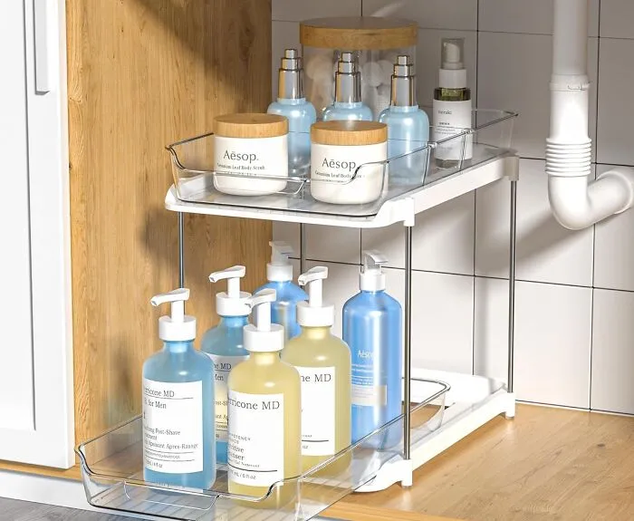 Your Bathroom Cabinets Are About To Get A Serious Glow-Up! This   <a Style="Display:inline;" Href="Https://Www.amazon.com/Delamu-Multi-Purpose-Organizer-Organizers-Organization/Dp/B0c8594jvl?th=1&linkcode=ll1&tag=bpgorilla-20&linkid=0ce77e9fb8655eb92b4ea8aec4e2d713&language=en_us&ref_=as_li_ss_tl " Target="_blank"><span Style="Font: Inherit; Color: #d74b1f;"> 2-Tier Organizer</Span> Will Transform Your Cluttered Mess Into A Beautifully Organized Oasis