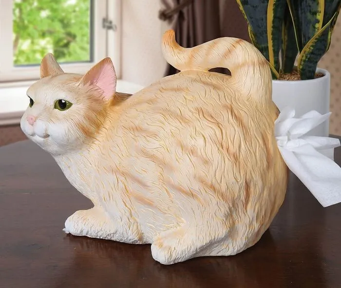 Your Bathroom Is About To Get A Whole Lot Cheekier With This <a Style="Display:inline;" Href="Https://Www.amazon.com/Dp/B018mpt3pw?th=1&linkcode=ll1&tag=bpbear-20&linkid=5f696194ce19eef9da75152c5cabfc34&language=en_us&ref_=as_li_ss_tl " Target="_blank"><span Style="Font: Inherit; Color: #d74b1f;"> Orange Tabby Cat Tissue Holder</Span>. It's The Perfect Blend Of Cute And Quirky