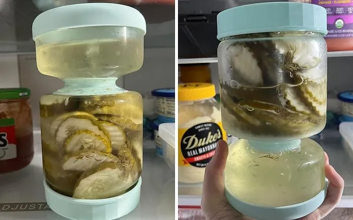 Soggy Pickle Fingers?  Not Anymore!  This   <a Style="Display:inline;" Href="Https://Www.amazon.com/Luvan-Hourglass-Strainer-Jalapenos-Dishwasher/Dp/B09xv32cdm?ie=utf8&th=1&linkcode=ll1&tag=bpwombat-20&linkid=cb7fc3be40af0b479380fb19df65d094&language=en_us&ref_=as_li_ss_tl" Target="_blank"><span Style="Font: Inherit; Color: #d74b1f;"> Pickle Jar With Strainer Flip</Span> Lets You Grab Your Pickles Without Swimming In The Juice
