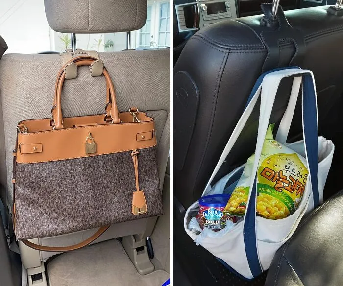 Your Backseat Is About To Go From A Chaotic Mess To A Zen Oasis! These <a Style="Display:inline;" Href="Https://Www.amazon.com/Dp/B09wb14cdh?asc_item-ID=amzn1.ideas.1i2cakmaozu4v&th=1&linkcode=ll1&tag=bpgoose-20&linkid=837b6305ca3cc357ef064233b588712c&language=en_us&ref_=as_li_ss_tl" Target="_blank"><span Style="Font: Inherit; Color: #d74b1f;"> Car Headrest Hooks</Span> Will Keep Your Purses, Bags, And Groceries From Doing The Cha-Cha Slide Every Time You Turn A Corner