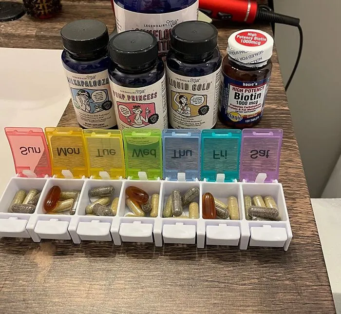 "Use a 7-day pill organiser with AM/PM slots and put your medication and supplements there" - <span Style="Font:inherit;color:#808080"> ImprovedMeyerLemon</Span>