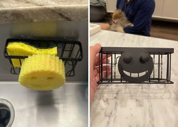 Say Goodbye To Countertop Clutter And Hello To A Sink That's Smiling Back At You! This   <a Style="Display:inline;" Href="Https://Www.amazon.com/Dp/B0ckz4vdt1?asc_item-ID=amzn1.ideas.1h0ithlabcuvz&th=1&linkcode=ll1&tag=bpstingray-20&linkid=fdafeedd334c50c6618d4e18b0235f6e&language=en_us&ref_=as_li_ss_tl" Target="_blank"><span Style="Font: Inherit; Color: #d74b1f;"> Sponge Holder</Span> Is Where Your Scrub Daddy Is Begging To Live