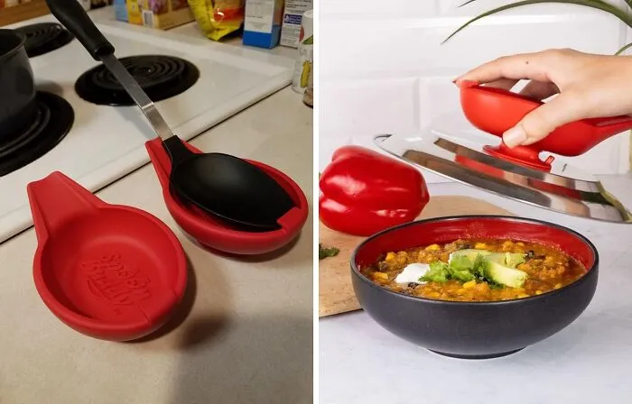Your Kitchen's About To Get A Whole Lot More Organized (And A Little Less Sticky). This <a Style="Display:inline;" Href="Https://Www.amazon.com/Spoon-Buddy-Silicone-Attaches-Spatulas/Dp/B0761gn21j?ie=utf8&th=1&linkcode=ll1&tag=bpcrocodile-20&linkid=366cbf3f0a711aca0e0015c11d35a402&language=en_us&ref_=as_li_ss_tl" Target="_blank"><span Style="Font: Inherit; Color: #d74b1f;"> Utensil Rest</Span> Is The Small But Mighty Solution For A Tidier Cooking Experience