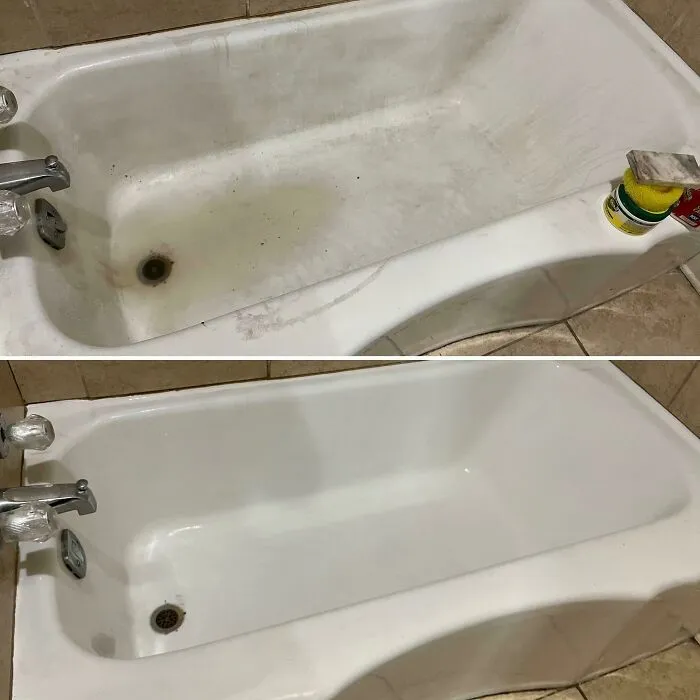 What Barkeepers Friend, Scrub Daddy, A Magic Eraser, And An Hour Of Elbow Grease Can Do For A Gross Tub