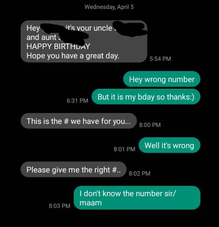 Some Random A*s Person Text Me. Even Tried Calling Me Once