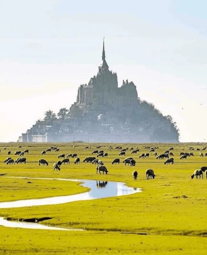 El monte Saint-Michel en Normandía, Francia 