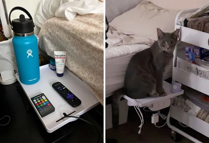 No Room For A Nightstand? No Problem! This   <a Style="Display:inline;" Href="Https://Www.amazon.com/Dp/B08nttl453?th=1&psc=1&linkcode=ll1&tag=bpowl-20&linkid=d4969a359be8f55b245e2b38fec9b1bd&language=en_us&ref_=as_li_ss_tl" Target="_blank"><span Style="Font: Inherit; Color: #d74b1f;"> Bedside Shelf</Span> Is The Space-Saving Solution For All Your Nighttime Essentials