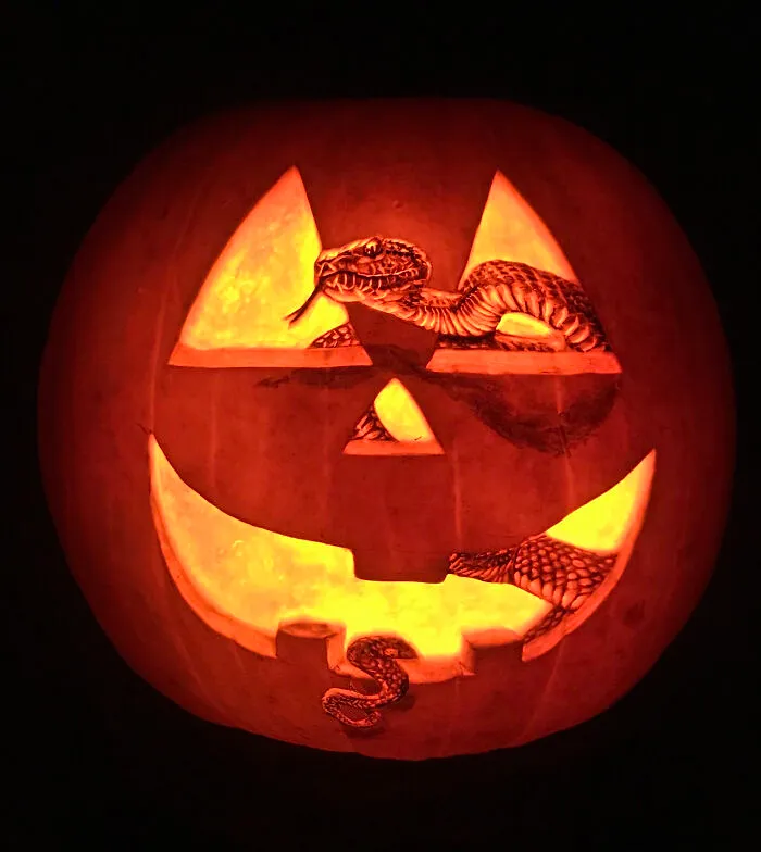 Not A Painting, No Photoshop. This Is A Real Pumpkin Carving. Happy Halloween