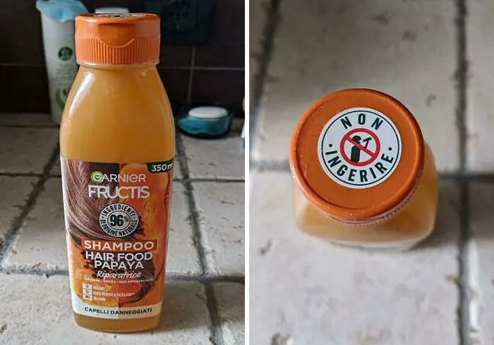 This Shampoo In Italy Looks So Much Like Orange Juice They Tell You Not To Drink It