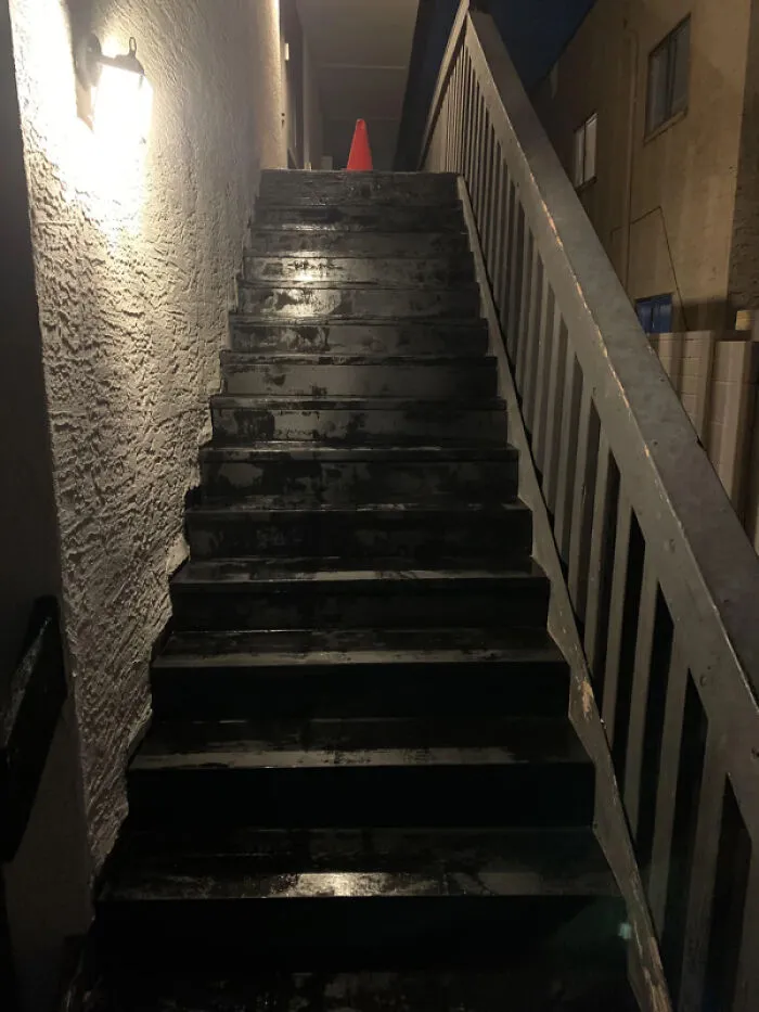 "I came back from Thanksgiving to find that my landlord had revarnished/painted the stairs up to my apartment. They are still wet, I was given no notice, and there is only one staircase" - <span Style="Font:inherit;color:#808080"> KingOfTheKains</Span>