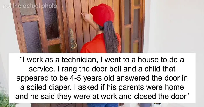 "I Saw The Cop Arrive": Service Guy Wants To Play It Safe After 4YO Kid Answers The Door