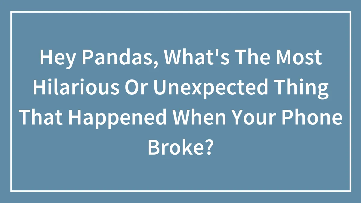 Hey Pandas, What's The Most Hilarious Or Unexpected Thing That Happened When Your Phone Broke?