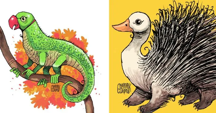 I Made Hybrid Animal Drawings (8 Pics)